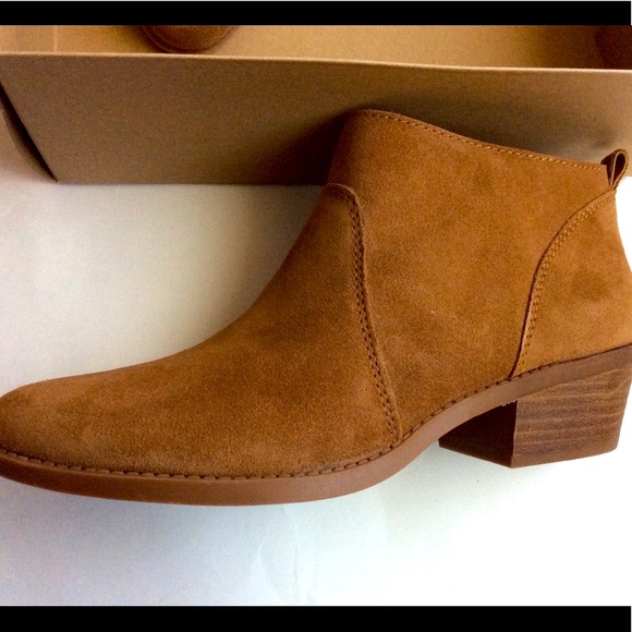 Suede boots ankle boots Lucky brand suede booties cogniac brown booties size 8.5 - Picture 2 of 6